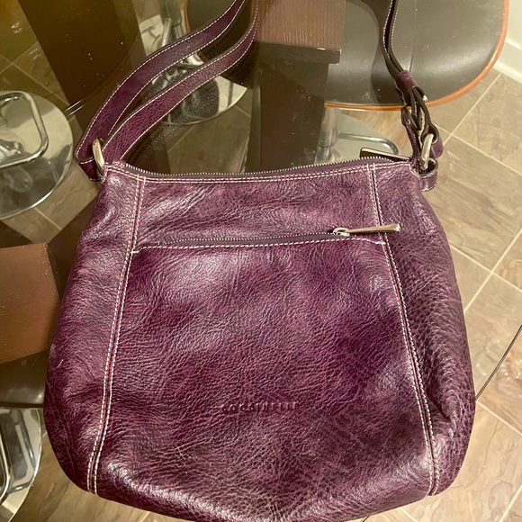 Coccinelle Genuine Leather Purple Eggplant Shoulder Bag. - Picture 1 of 5